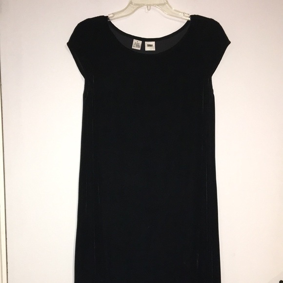DKNY VELVET black Cap sleeve maxi dress DKNY Classic dress - Picture 1 of 7